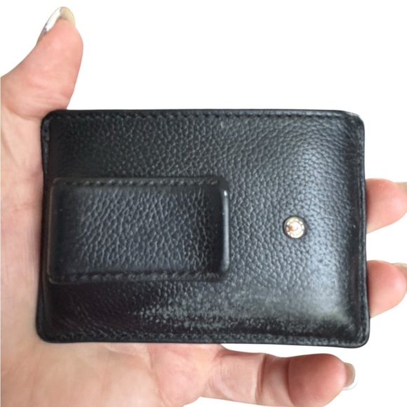 Coach Black Leather Card Holder with Dust Bag - Picture 3 of 7